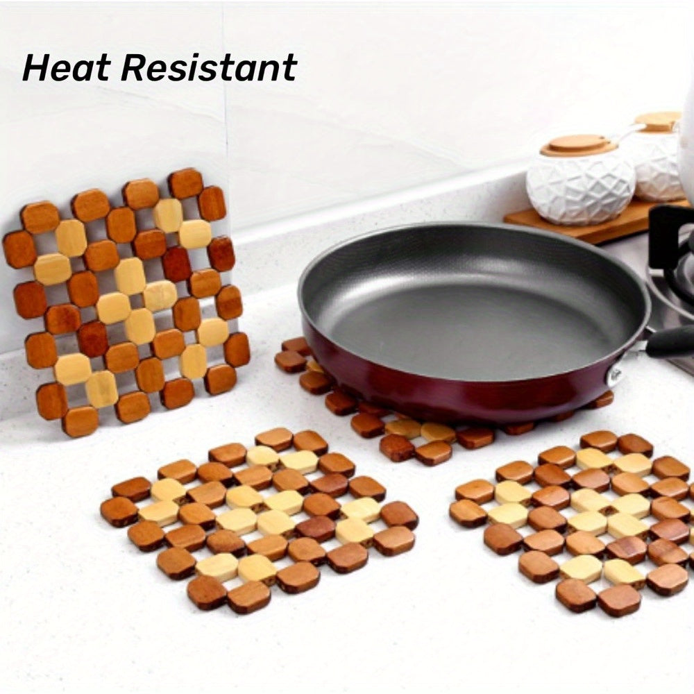 6pcs Pot Mat Coaster - Thickened Heat-resistant Pad, Suitable for Hot Pot Pots, Pans, Dining Table Protection Pads, Kitchen Countertop Insulation Pads, Can Be Used as Teapots, Tableware Anti-scalding Pads and Table Decoration Gifts (no Modification)
