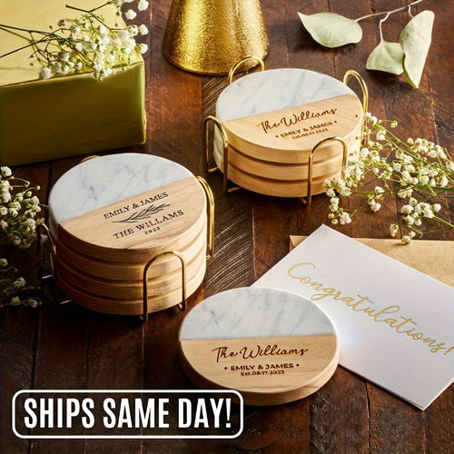 20pcs Marble Coasters Heat-Resistant Non-Slip Wooden Coaster Set with Marble Patterns In, Grey, & Brown- Elegant Table Protectors for Home Decor, Parties, Christmas, Thanksgiving, Halloween- Durable& Easy to Clean, Ideal Gift for Housewarming
