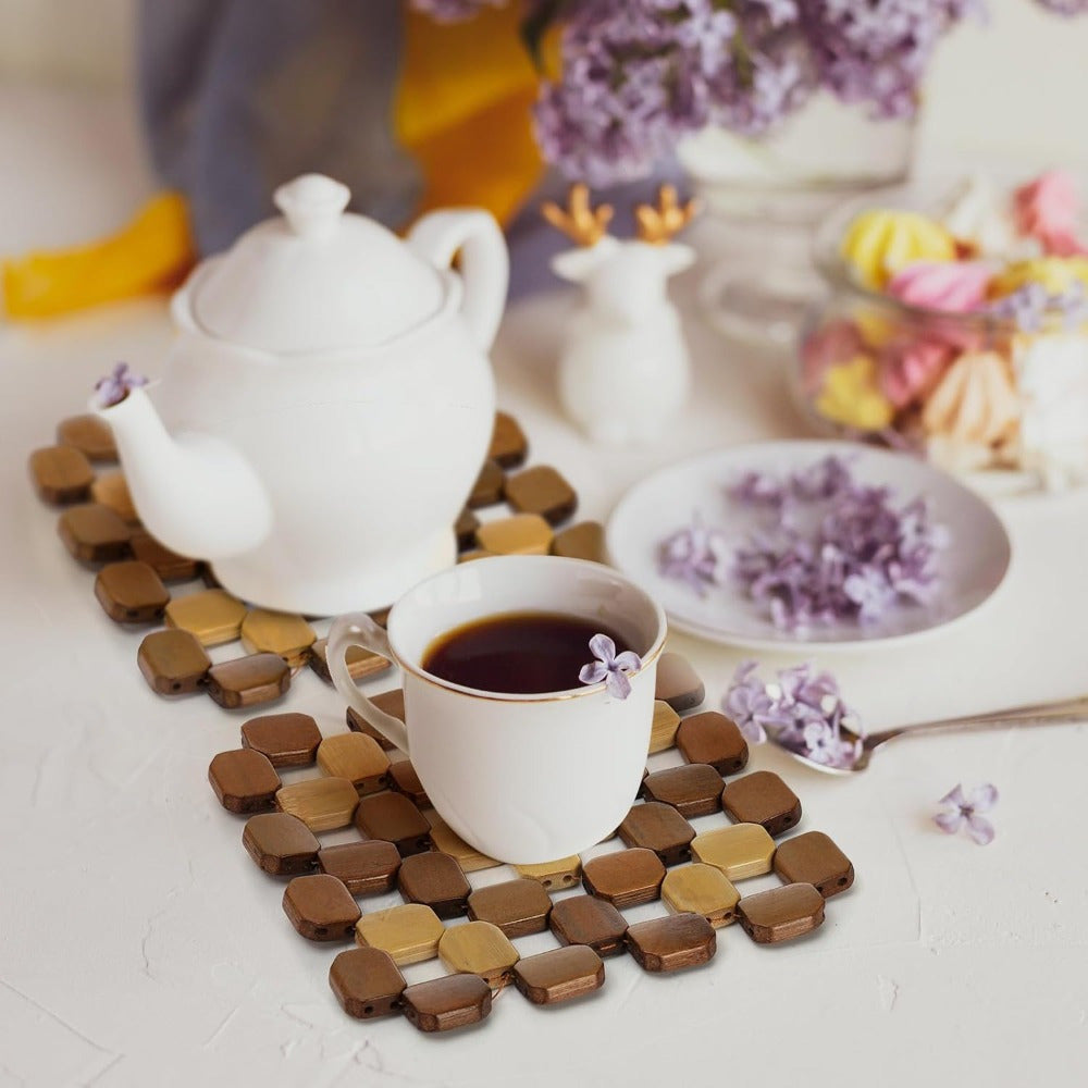 6pcs Pot Mat Coaster - Thickened Heat-resistant Pad, Suitable for Hot Pot Pots, Pans, Dining Table Protection Pads, Kitchen Countertop Insulation Pads, Can Be Used as Teapots, Tableware Anti-scalding Pads and Table Decoration Gifts (no Modification)