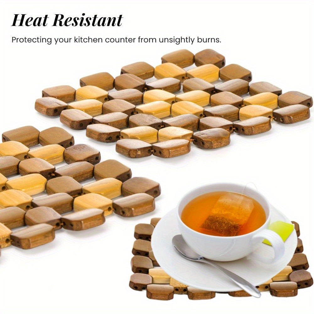 6pcs Pot Mat Coaster - Thickened Heat-resistant Pad, Suitable for Hot Pot Pots, Pans, Dining Table Protection Pads, Kitchen Countertop Insulation Pads, Can Be Used as Teapots, Tableware Anti-scalding Pads and Table Decoration Gifts (no Modification)